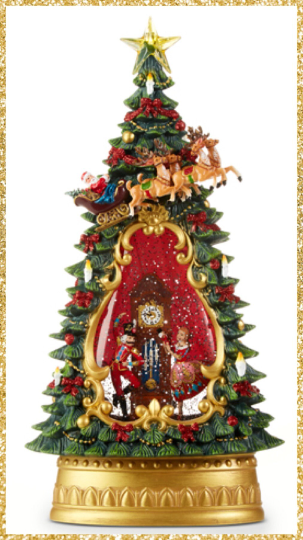 Nutcracker Ballet Musical Water Tree 13.75" Nutcracker Ballet Christmas Decoration