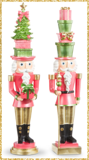 Tree Hat Nutcrackers Set of 2 Christmas Nutcracker Soldiers