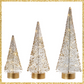 White Bottle Brush Trees Set of 3 Lighted Christmas Decorations