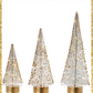 White Bottle Brush Trees Set of 3 Lighted Christmas Decorations