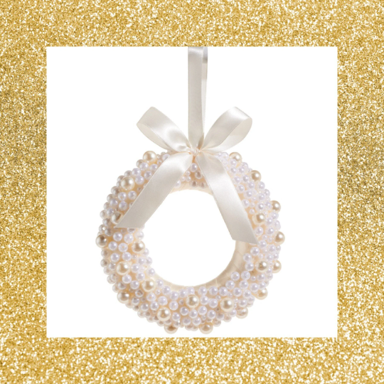 6.5" Pearl Wreath Ornament