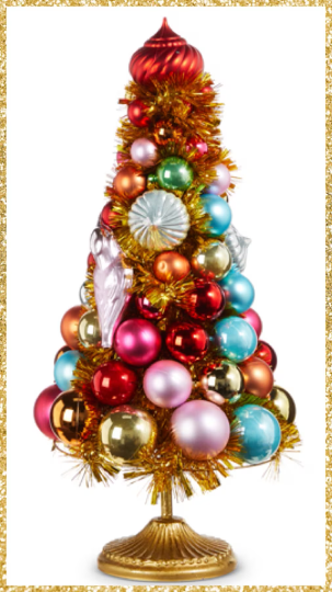 18" Ornament Tree on Pedestal Christmas Tree Decoration Tabletop Christmas Decoration