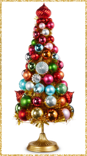 21" Ornament Tree on Pedestal Christmas Tree Decoration Tabletop Christmas Decoration