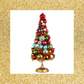 21" Ornament Tree on Pedestal Christmas Tree Decoration Tabletop Christmas Decoration