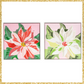 Pink Poinsettia Art  Set of 2  Pink Poinsettia Christmas Wall Art