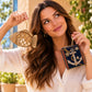Mary Frances Fresh Catch Gold Beaded Fish Shaped Crossbody Handbag