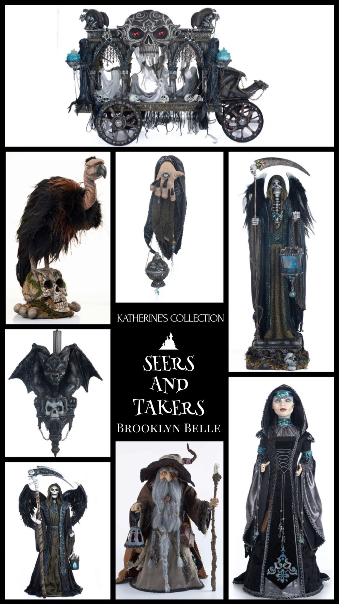 Katherine's Collection Halloween Decor Seers and Takers Lost Souls Pillar Candle Holder