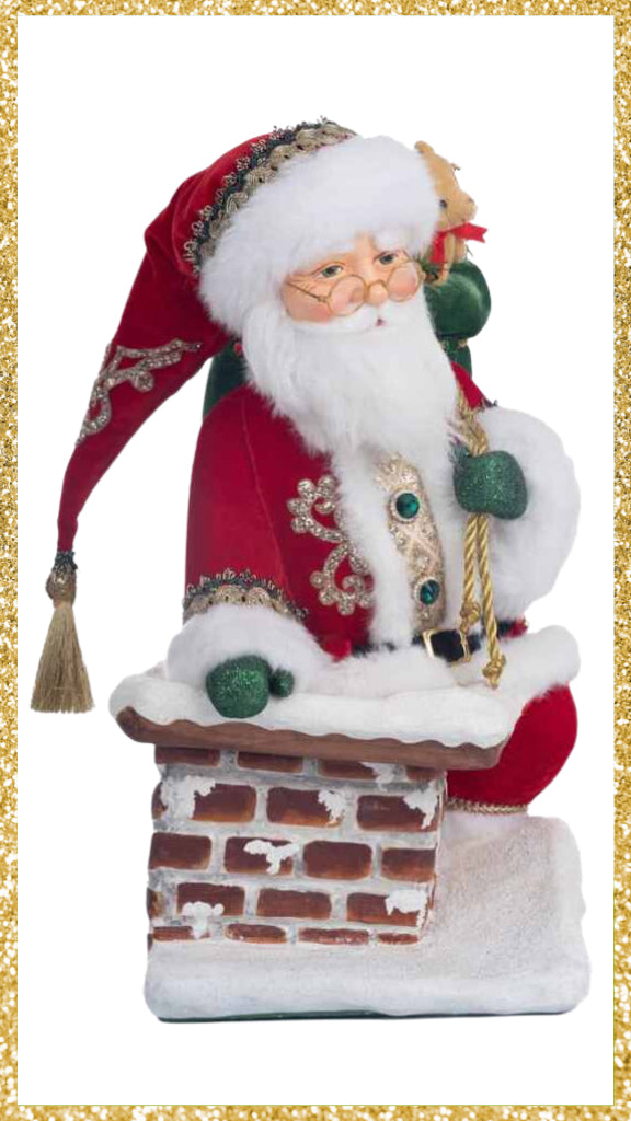 Katherine's Collection Santa Climbing Chimney Tree Topper