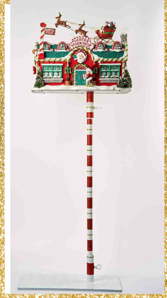 Katherine's Collection Santa's Mailbox with Pole and Stand