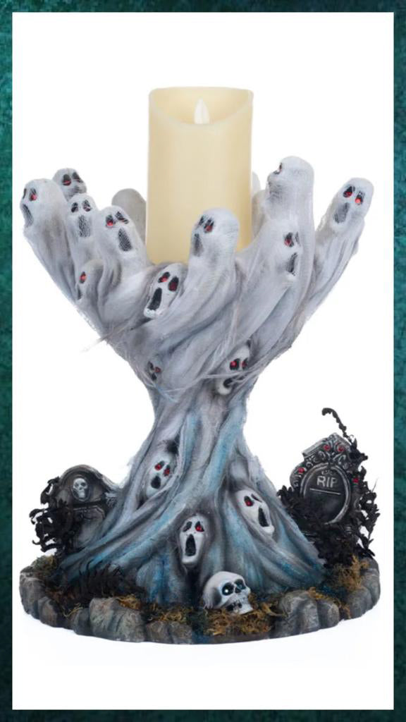 Katherine's Collection Halloween Decor Seers and Takers Lost Souls Pillar Candle Holder