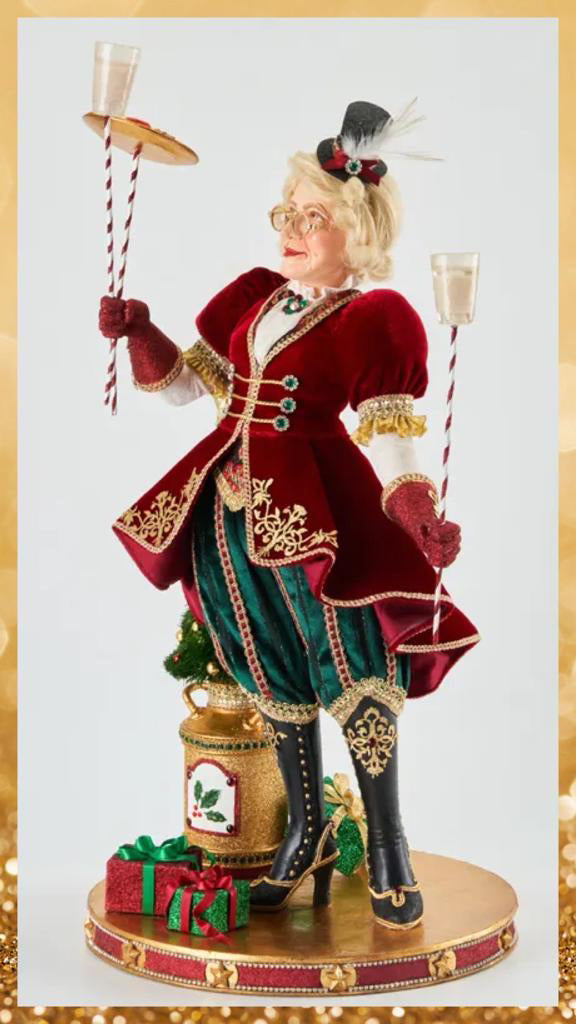 Katherine's Collection Christmas Decor Twelve Days Mrs. Claus Maid A Milking