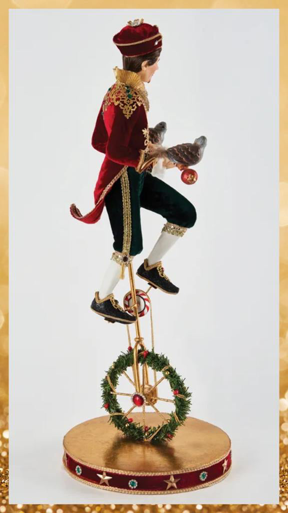 Katherine's Collection Christmas Decor Twelve Days of Christmas Unicyclist