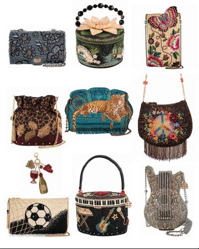 Mary Frances A Little Wild Beaded Leopard Print Crossbody Bucket Shoulder Bag