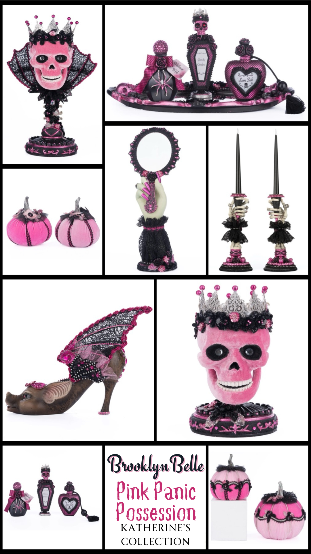 Katherine's Collection Pink Passion Vanity Tray with Bottles   Katherine's Collection Halloween Potion Bottles with Tray