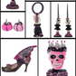 Katherine's Collection Skull And Roses Phone Tabletop   Katherine's Collection Halloween Pink Skull Phone