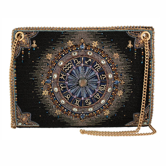 Mary Frances Cosmic Energy Beaded Zodiac Wheel Crossbody Bag Fashion Handbag