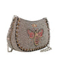 Mary Frances Crystal Buzz Beaded Bee with Crown Crossbody Handbag