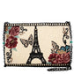 Mary Frances Parisian Beaded Crossbody Bag with Eiffel Tower  Fashion Handbag