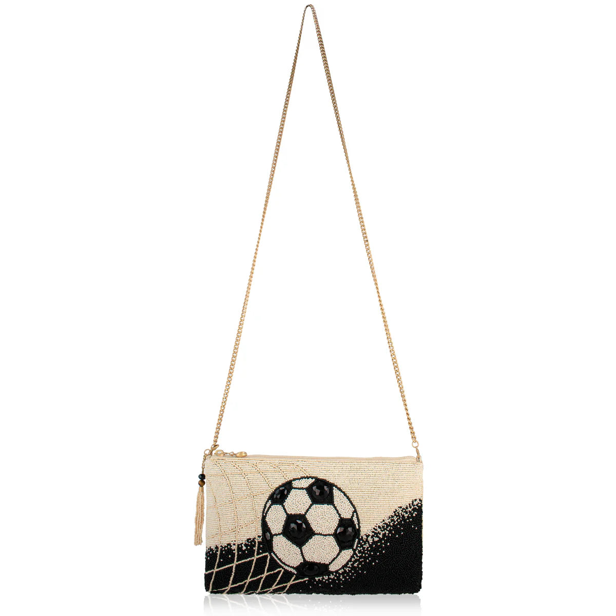 Mary Frances Goal! Beaded Soccer Crossbody Handbag