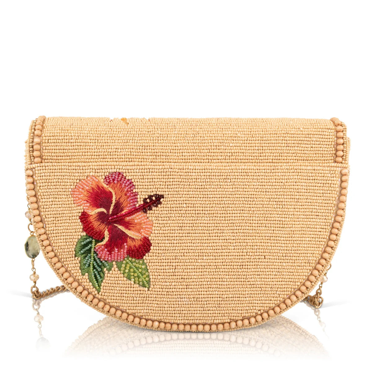Mary Frances Botanica Floral Crossbody Beaded Handbag