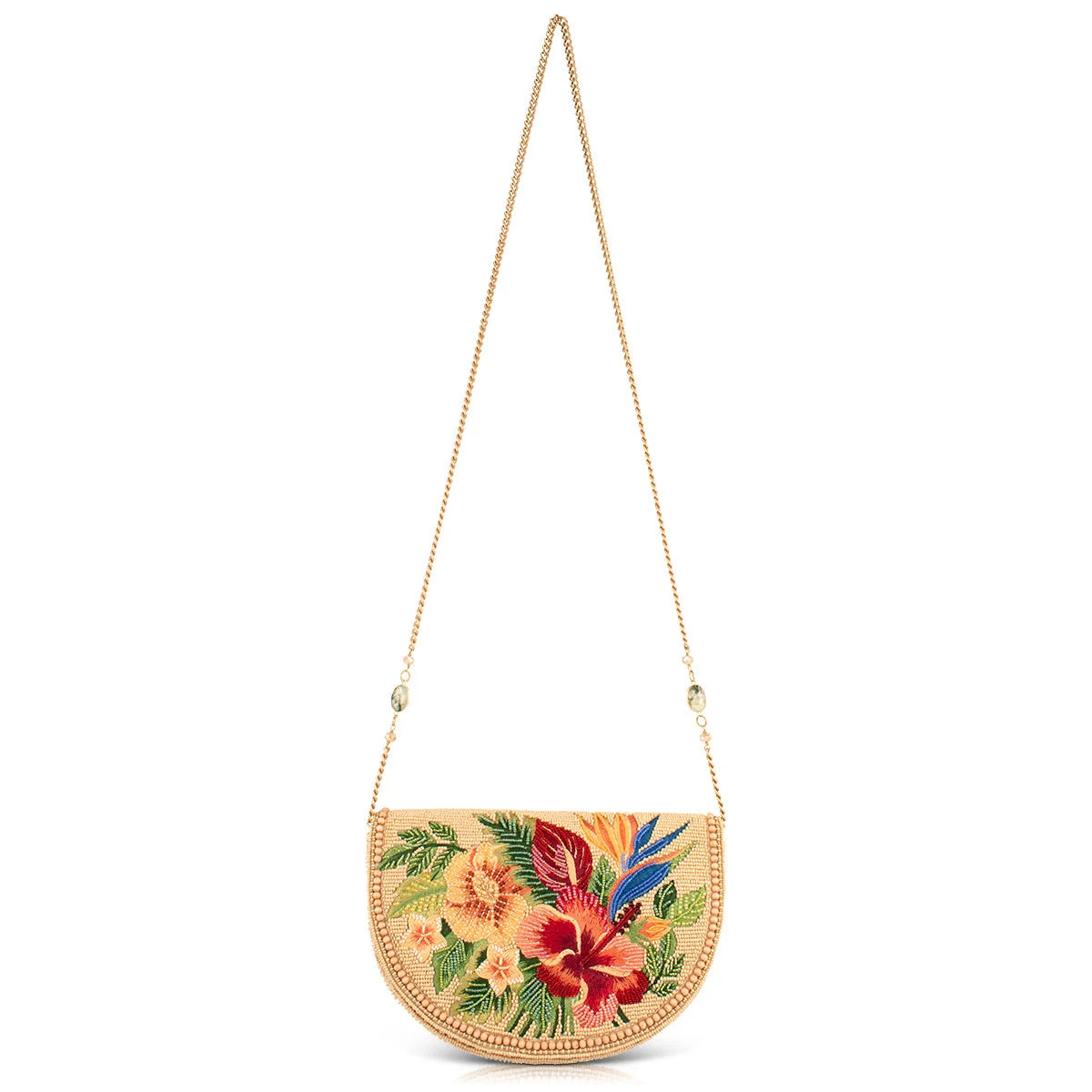 Mary Frances Botanica Floral Crossbody Beaded Handbag