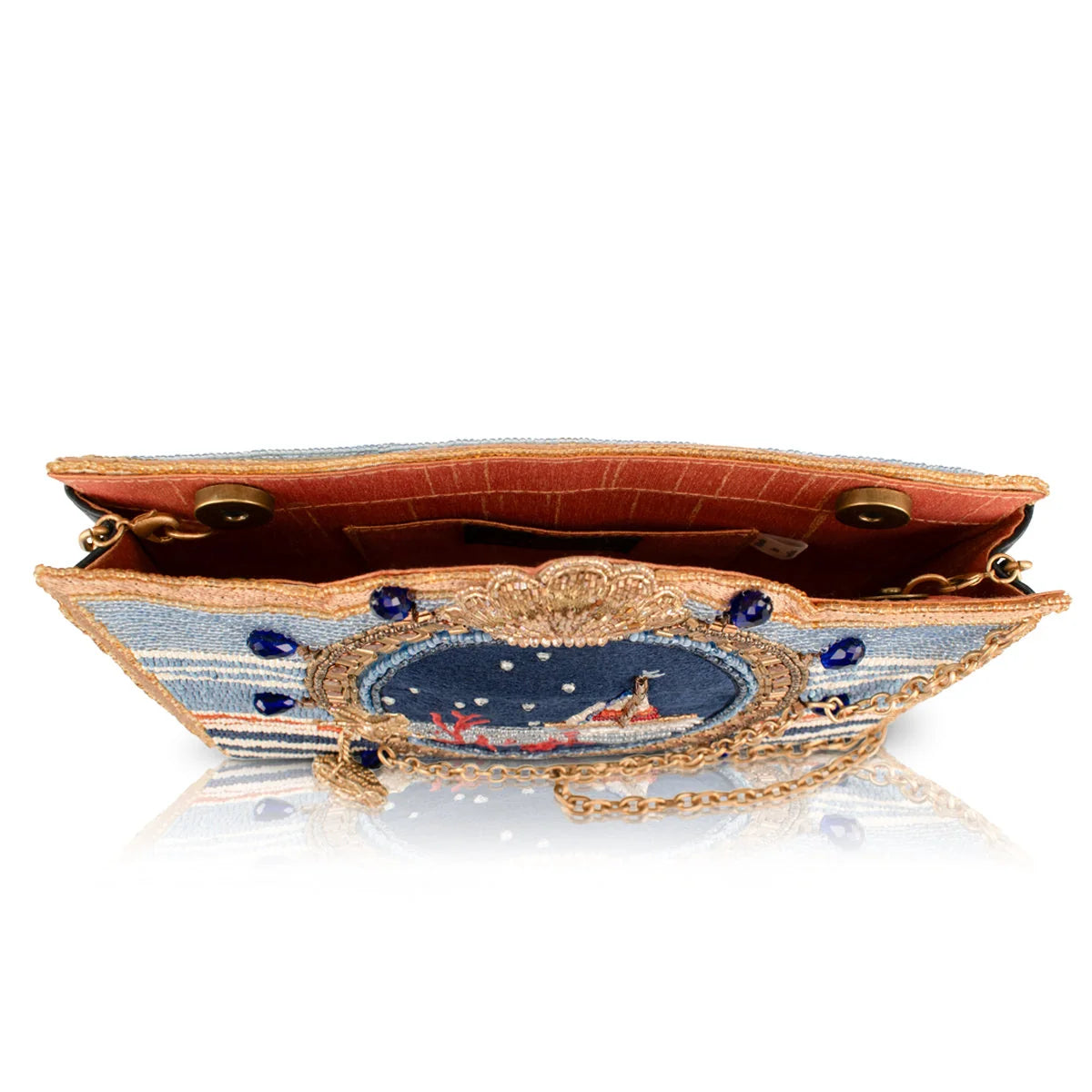 Mary Frances Set Sail Sailboat Beaded Nautical Crossbody Handbag