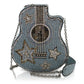 Mary Frances Stars & Strings Guitar Shaped Beaded Crossbody Handbag