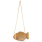 Mary Frances Fresh Catch Gold Beaded Fish Shaped Crossbody Handbag