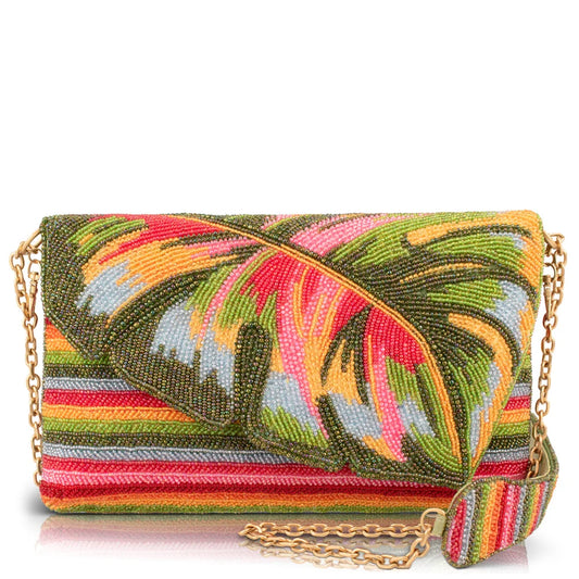 Mary Frances Hot Tropical Leaf Crossbody Handbag
