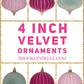 Light Pink Velvet Round Ornament Set of 2