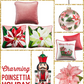 Pink Poinsettia Pillows Set of 2 Pink Christmas Pillows