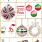 Cedar Multicolor Ball Ornament Spray 25" White Pink and Red Christmas Ornament Spray