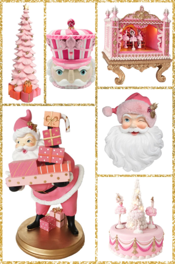 December Diamonds 11.5" Pink Nutcracker Theatre with LED