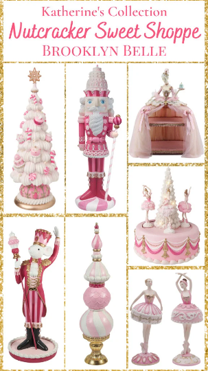 10" Musical LED Ballerinas with Tree   December Diamonds Pink Christmas