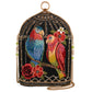 Mary Frances Beak To Beak Beaded Parrots in Birdcage Handbag  Birds Crossbody Bag