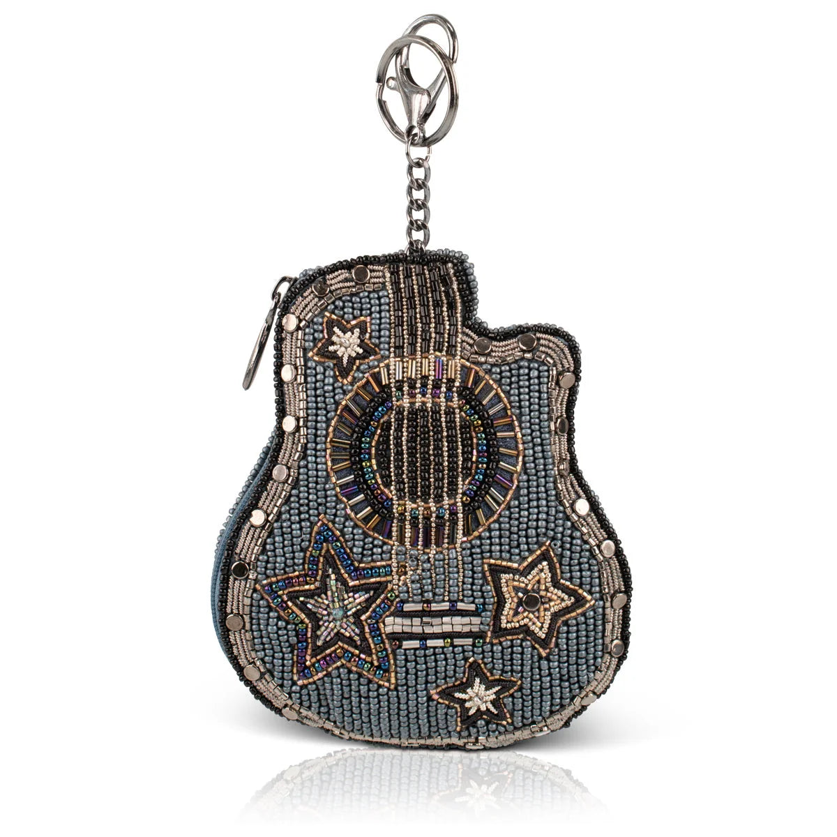 Mary Frances Stars & Strings Mini Guitar Beaded Coin Purse Keyring