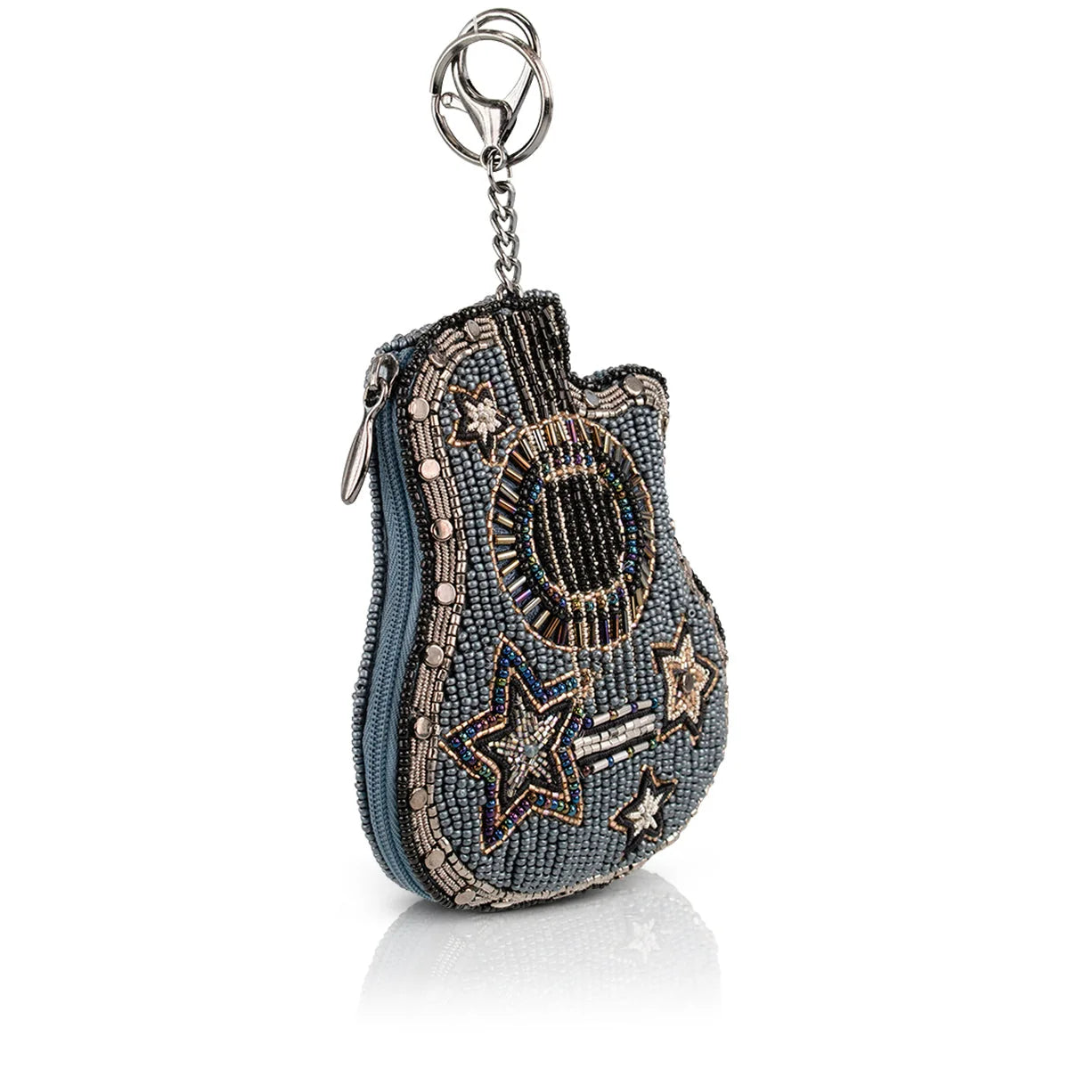 Mary Frances Stars & Strings Mini Guitar Beaded Coin Purse Keyring