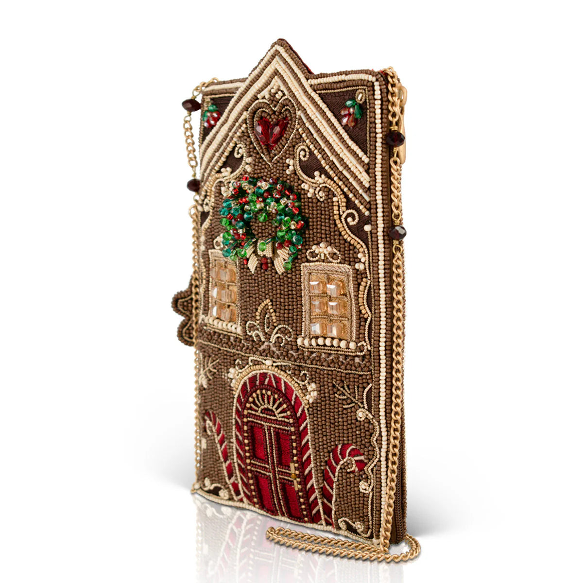 Mary Frances Candy Cottage Beaded Gingerbread House Crossbody Bag  Mary Frances Christmas Handbag