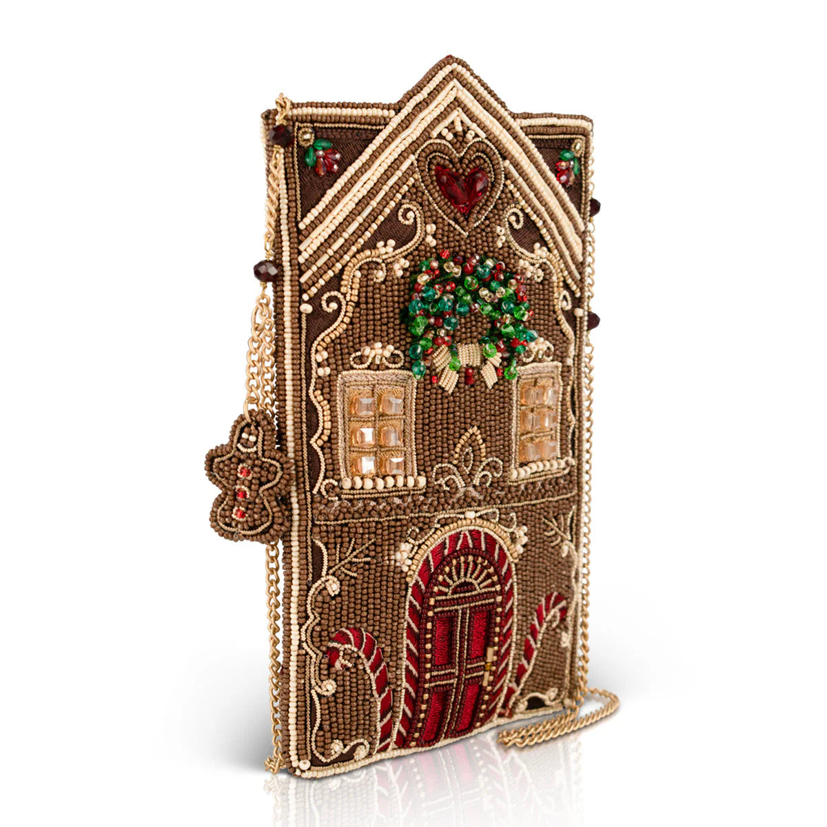 Mary Frances Candy Cottage Beaded Gingerbread House Crossbody Bag  Mary Frances Christmas Handbag