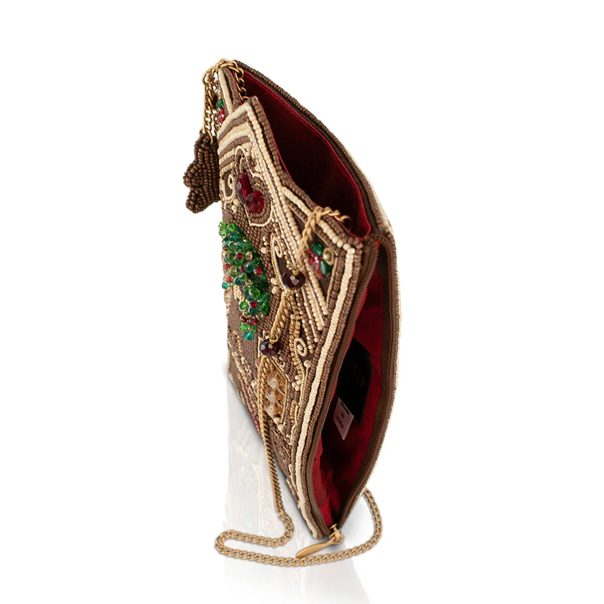 Mary Frances Candy Cottage Beaded Gingerbread House Crossbody Bag  Mary Frances Christmas Handbag