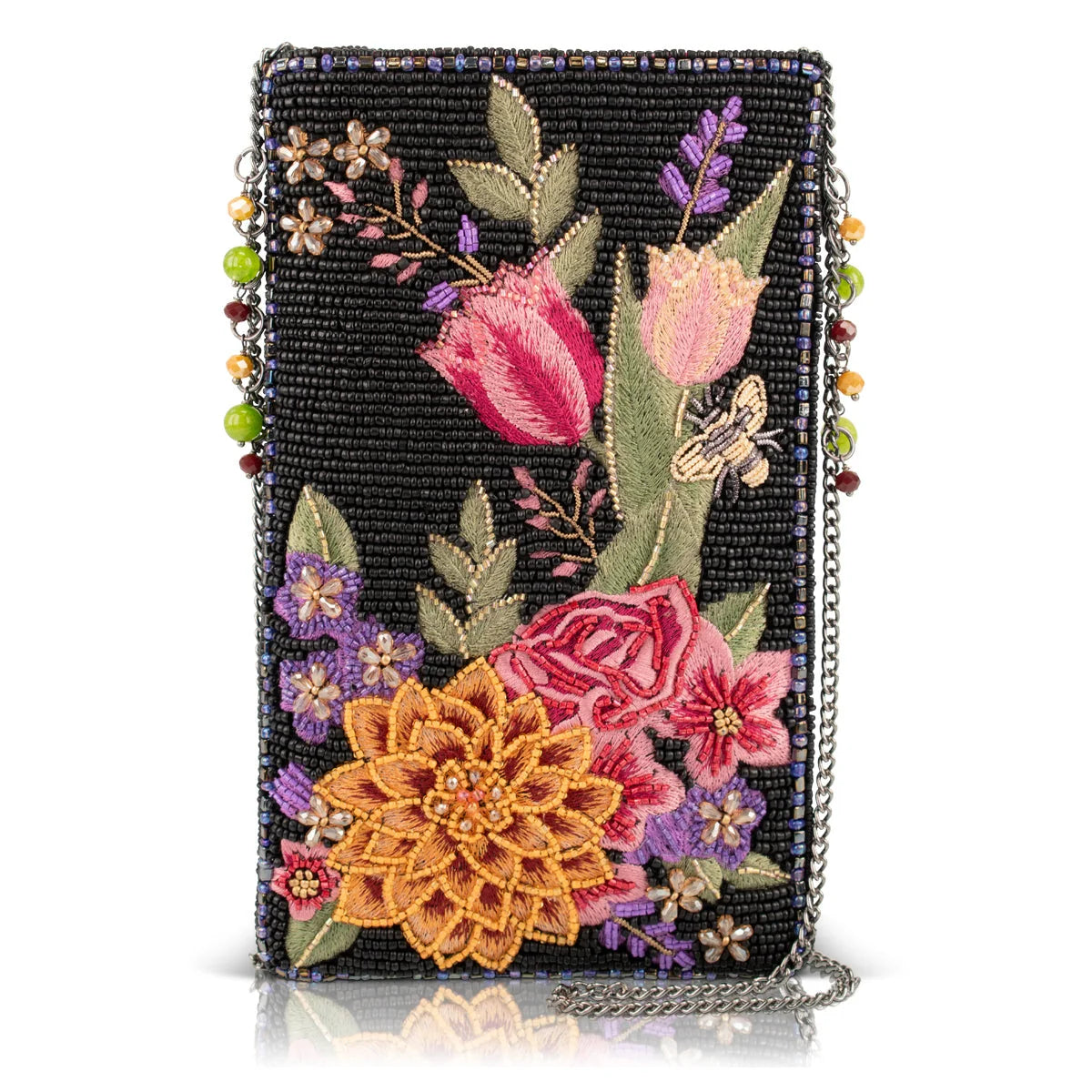 Mary Frances Buzz and Bloom Floral Bee Crossbody Phone Bag
