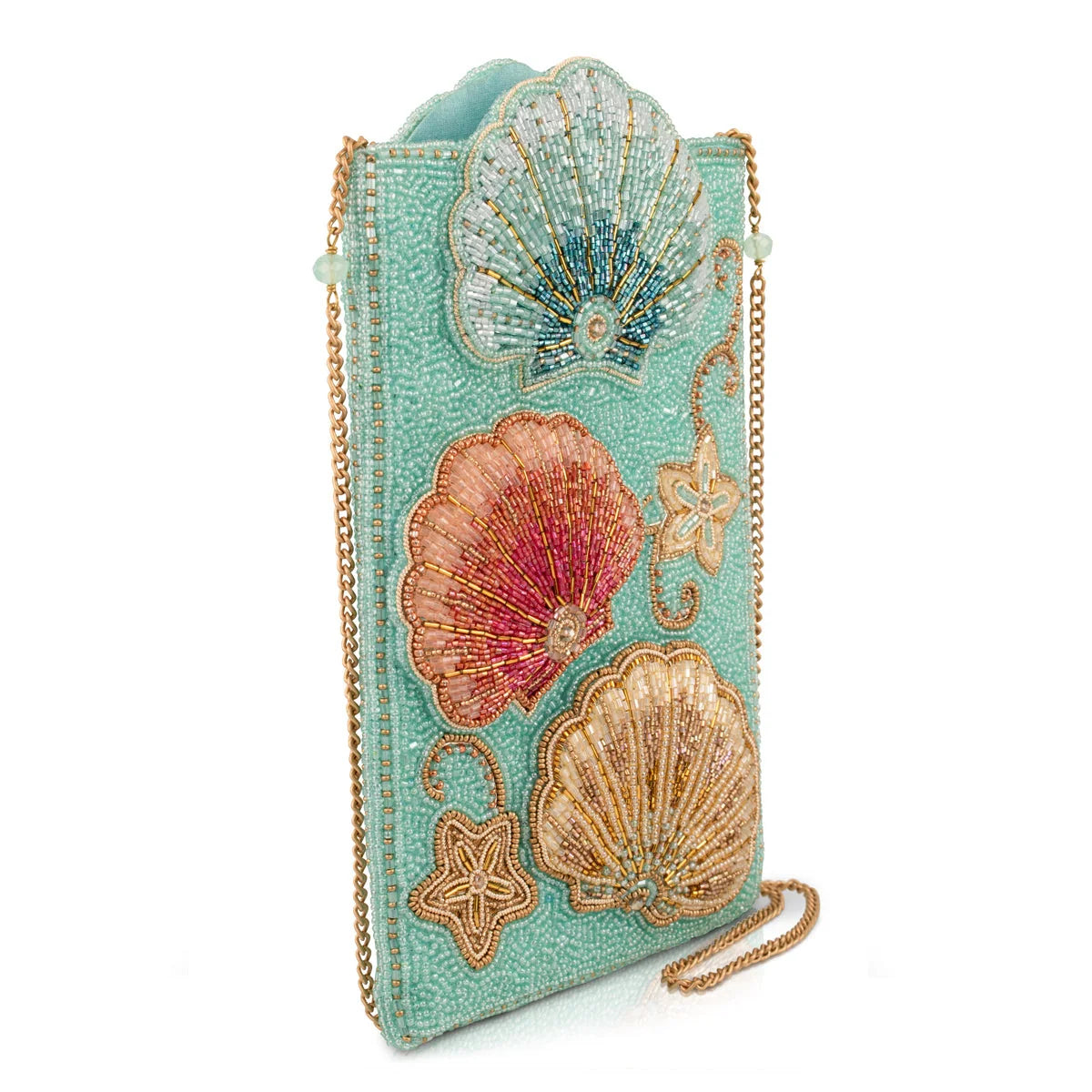 Mary Frances Washed Ashore Coastal Seashells Mini Crossbody Phone Bag
