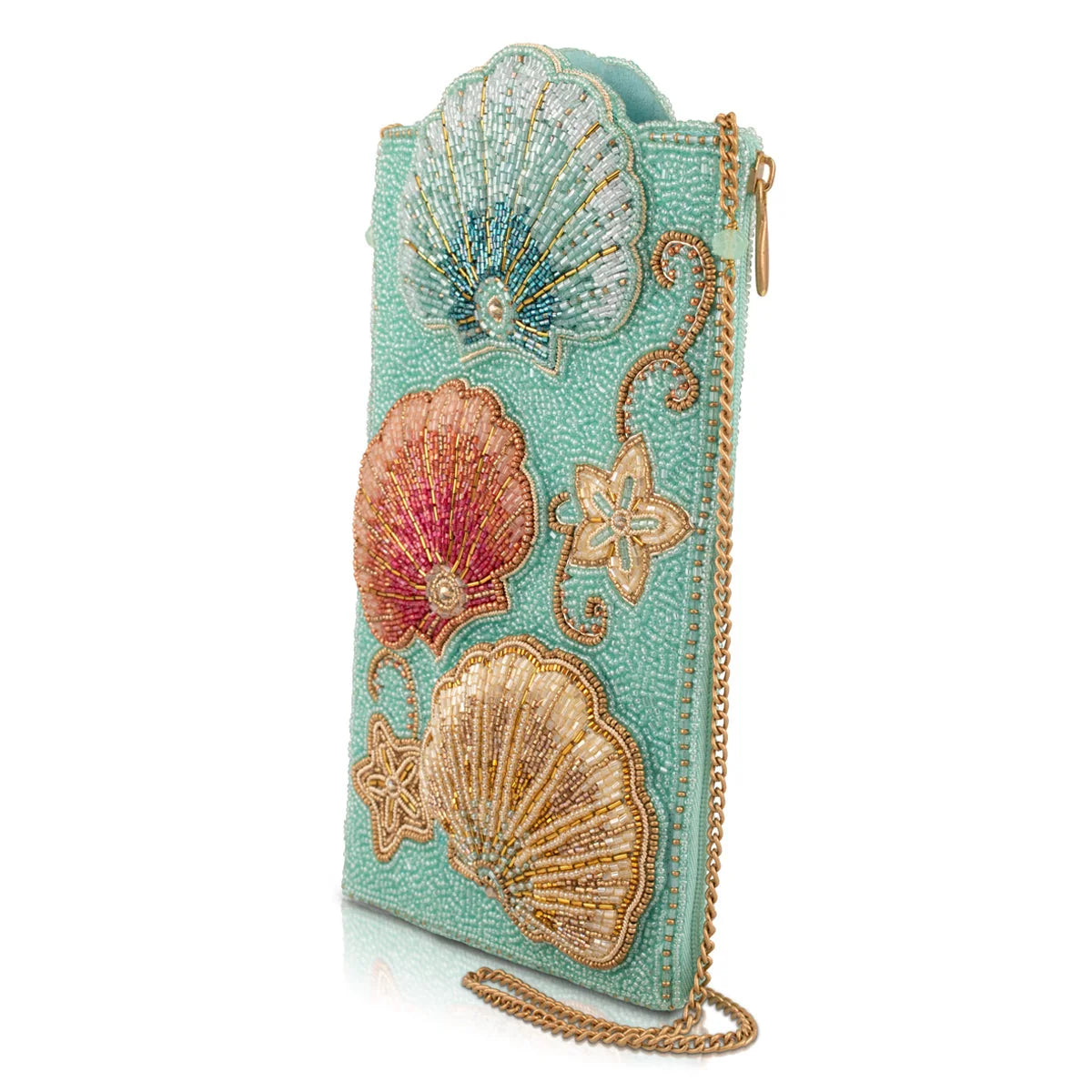 Mary Frances Washed Ashore Coastal Seashells Mini Crossbody Phone Bag