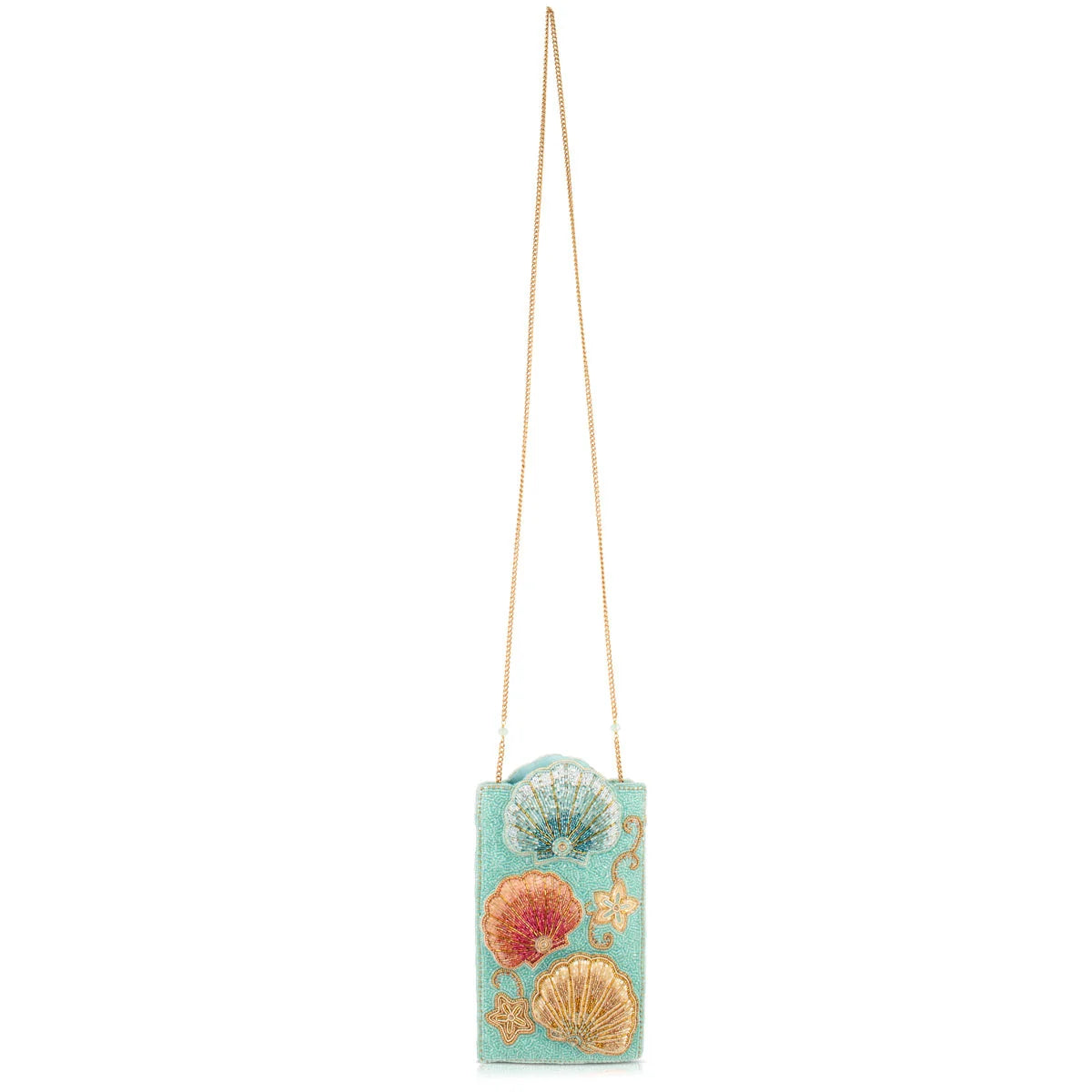 Mary Frances Washed Ashore Coastal Seashells Mini Crossbody Phone Bag