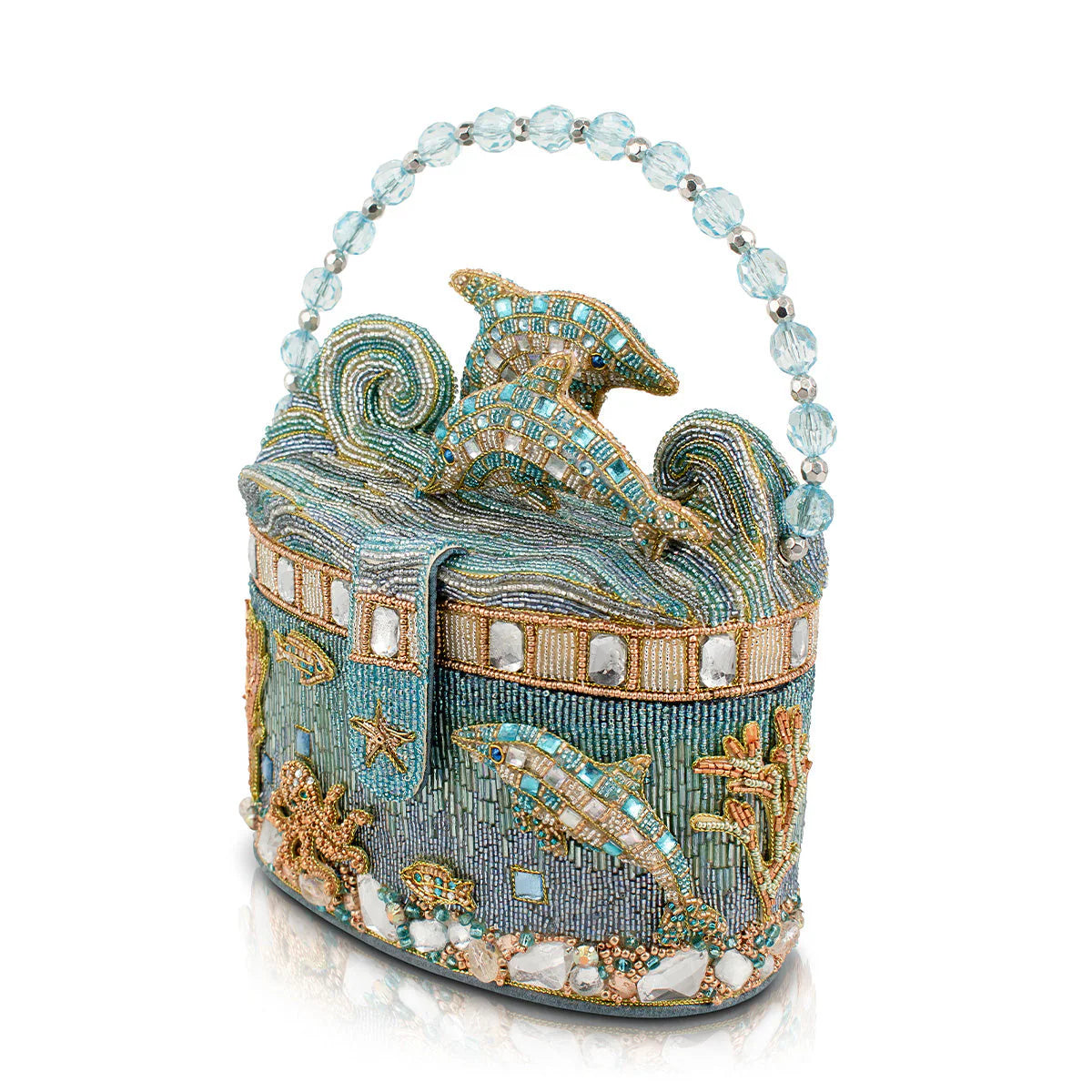 Mary Frances Crystal Dolphin Top Handle Handbag   Mary Frances Marine Sea Life