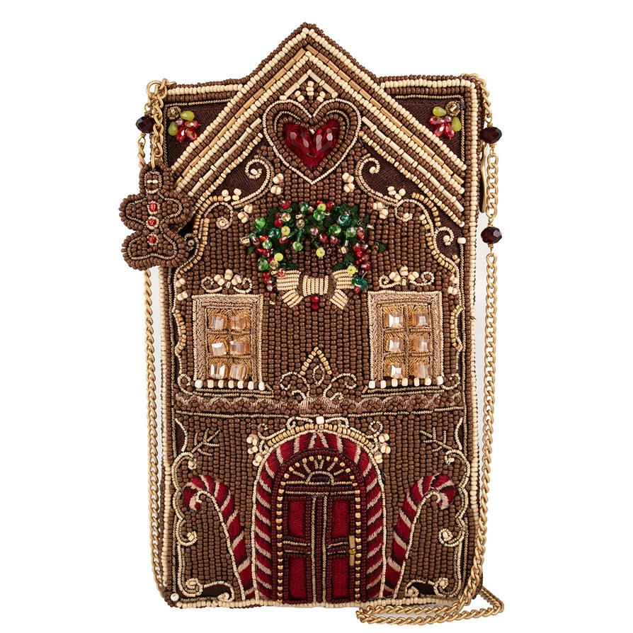 Mary Frances Candy Cottage Beaded Gingerbread House Crossbody Bag  Mary Frances Christmas Handbag