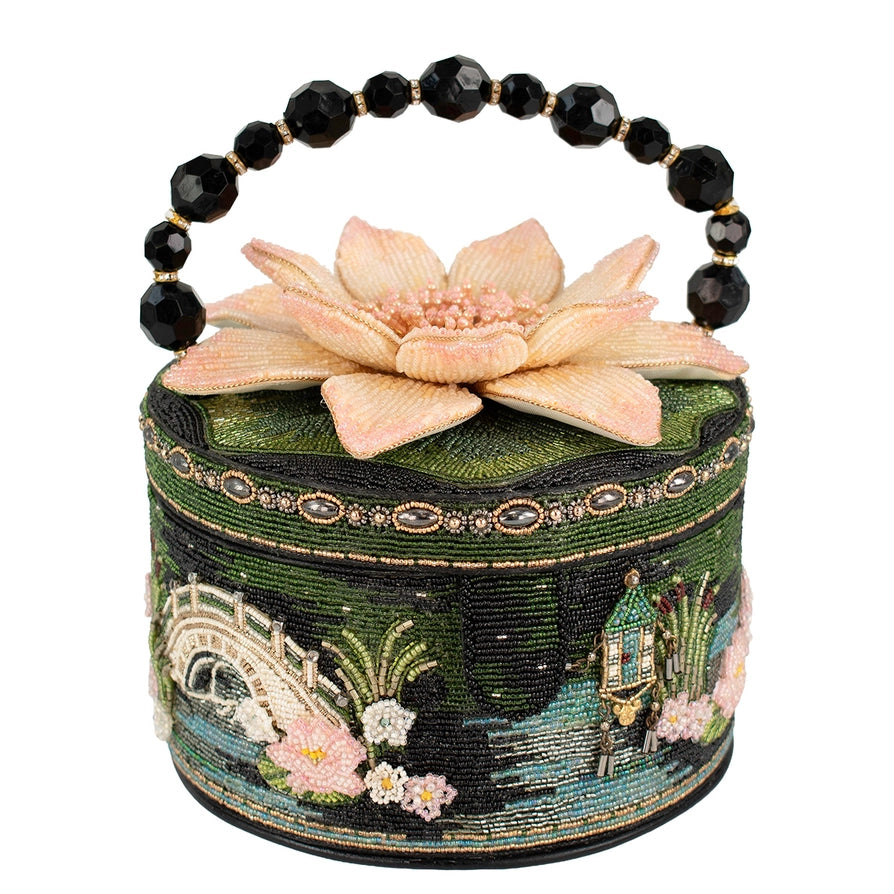 Mary Frances Floating Lotus Beaded Top Handle Bag Handbag   Mary Frances Floral Purse