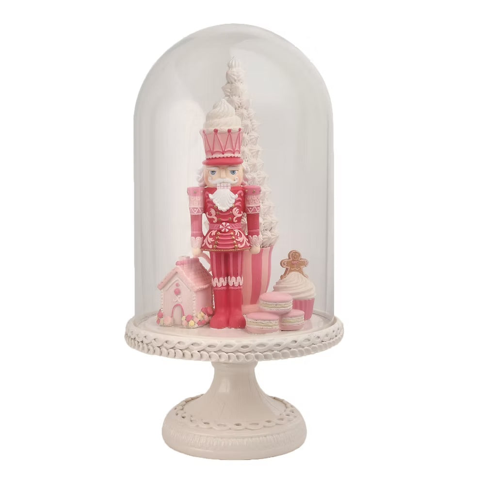 December Diamonds Christmas Pink Nutcracker In Cloche