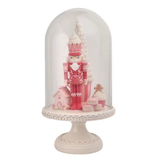 December Diamonds Christmas Pink Nutcracker In Cloche