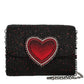 Mary Frances True Love Beaded Heart On Black Crossbody Bag  Fashion Handbag
